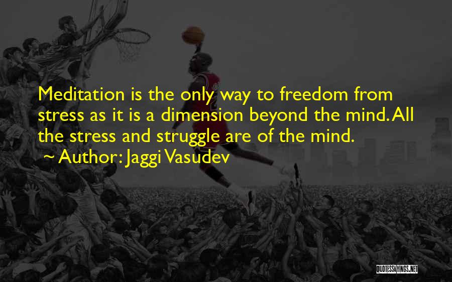 Jaggi Vasudev Quotes: Meditation Is The Only Way To Freedom From Stress As It Is A Dimension Beyond The Mind. All The Stress