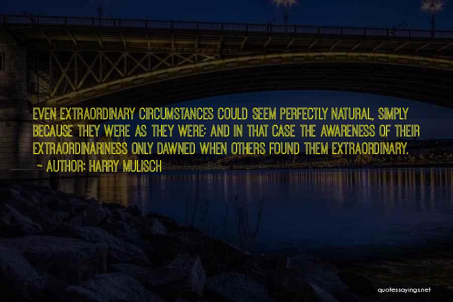 Harry Mulisch Quotes: Even Extraordinary Circumstances Could Seem Perfectly Natural, Simply Because They Were As They Were; And In That Case The Awareness