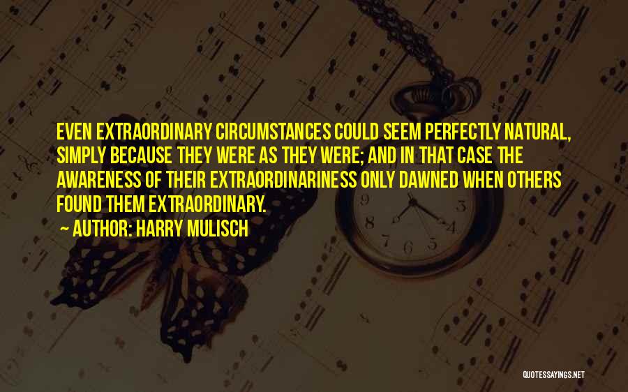 Harry Mulisch Quotes: Even Extraordinary Circumstances Could Seem Perfectly Natural, Simply Because They Were As They Were; And In That Case The Awareness