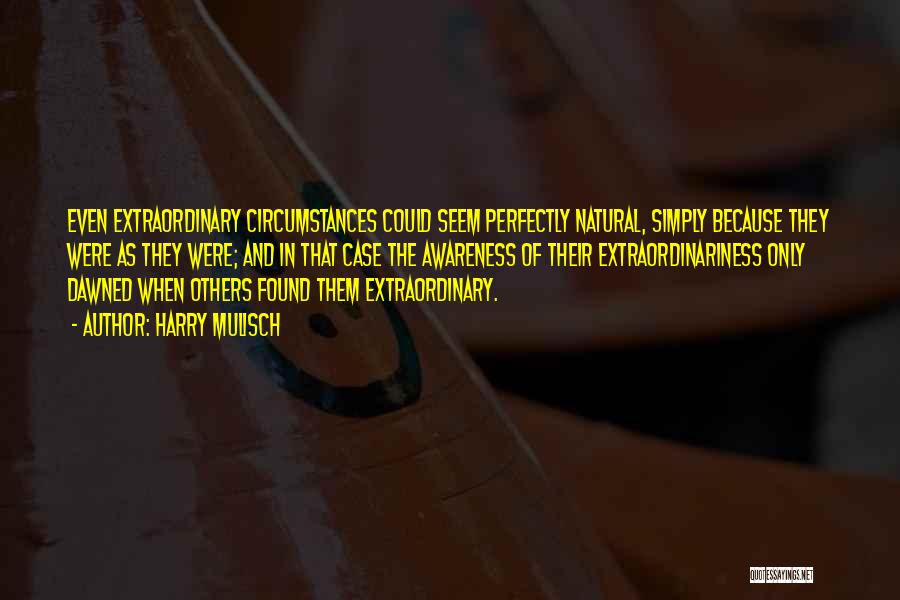 Harry Mulisch Quotes: Even Extraordinary Circumstances Could Seem Perfectly Natural, Simply Because They Were As They Were; And In That Case The Awareness