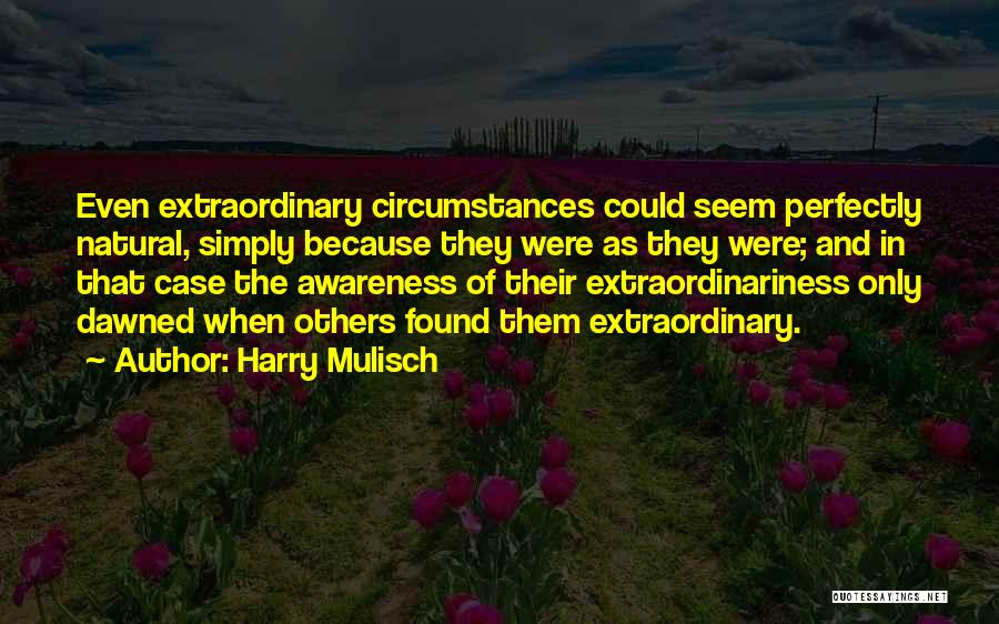 Harry Mulisch Quotes: Even Extraordinary Circumstances Could Seem Perfectly Natural, Simply Because They Were As They Were; And In That Case The Awareness