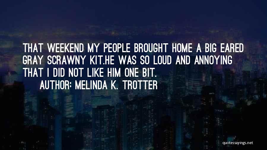 Melinda K. Trotter Quotes: That Weekend My People Brought Home A Big Eared Gray Scrawny Kit.he Was So Loud And Annoying That I Did