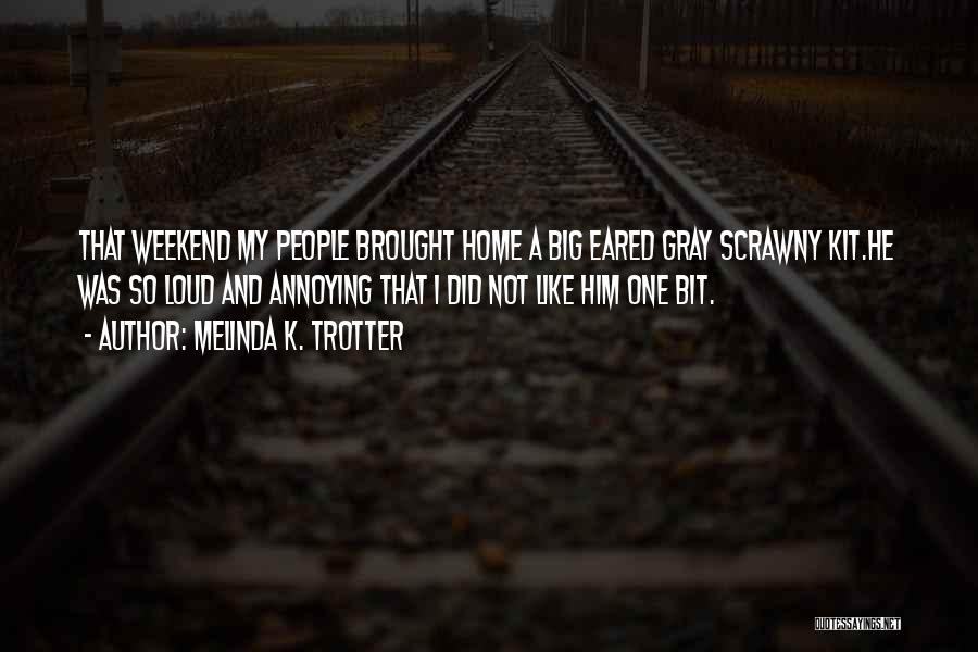 Melinda K. Trotter Quotes: That Weekend My People Brought Home A Big Eared Gray Scrawny Kit.he Was So Loud And Annoying That I Did