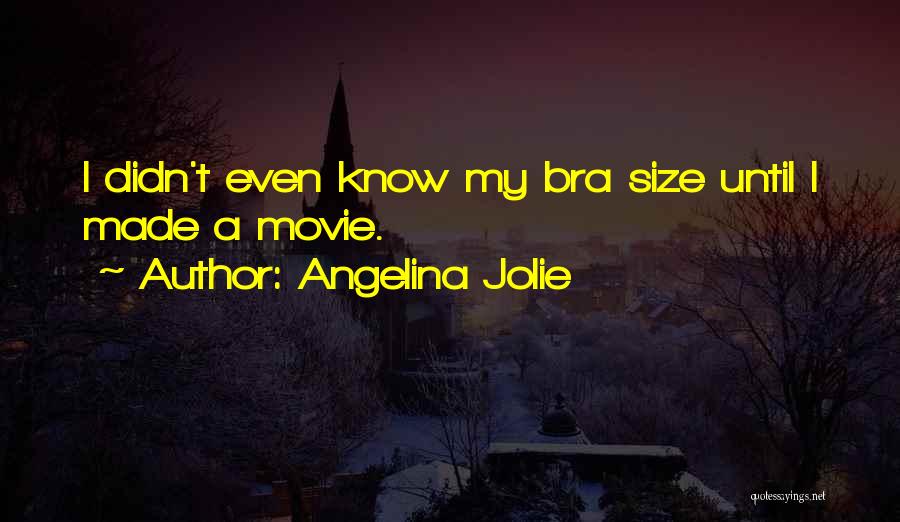 Angelina Jolie Quotes: I Didn't Even Know My Bra Size Until I Made A Movie.