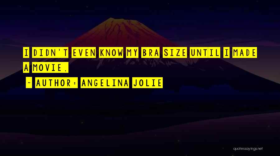 Angelina Jolie Quotes: I Didn't Even Know My Bra Size Until I Made A Movie.