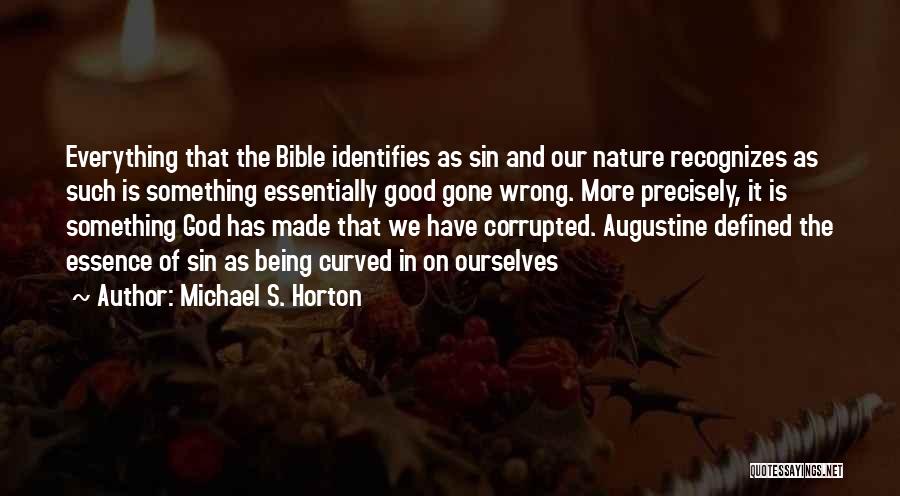 Michael S. Horton Quotes: Everything That The Bible Identifies As Sin And Our Nature Recognizes As Such Is Something Essentially Good Gone Wrong. More