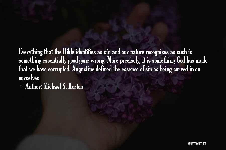 Michael S. Horton Quotes: Everything That The Bible Identifies As Sin And Our Nature Recognizes As Such Is Something Essentially Good Gone Wrong. More