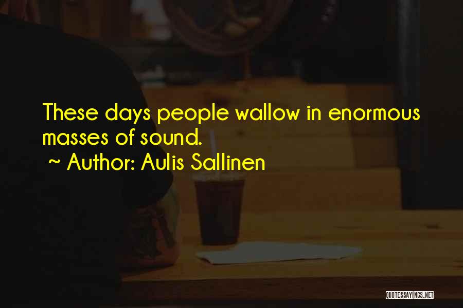 Aulis Sallinen Quotes: These Days People Wallow In Enormous Masses Of Sound.