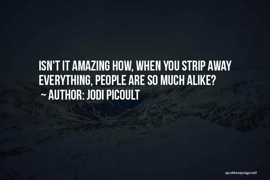 Jodi Picoult Quotes: Isn't It Amazing How, When You Strip Away Everything, People Are So Much Alike?