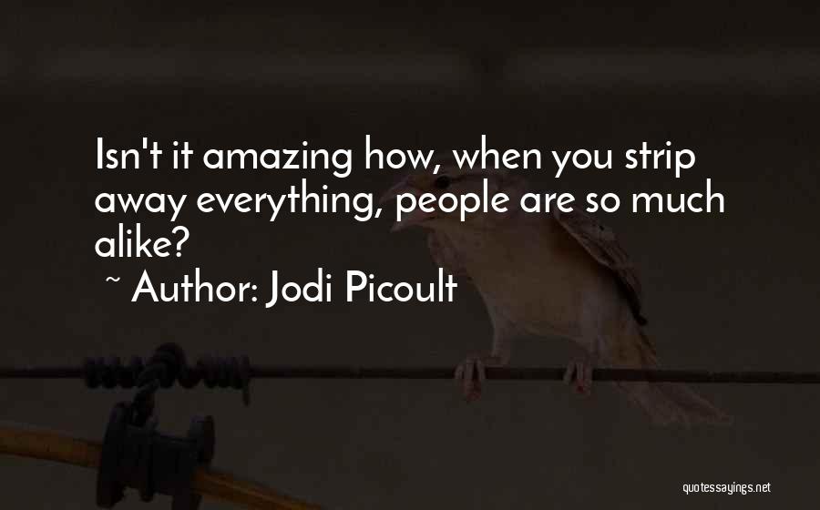 Jodi Picoult Quotes: Isn't It Amazing How, When You Strip Away Everything, People Are So Much Alike?