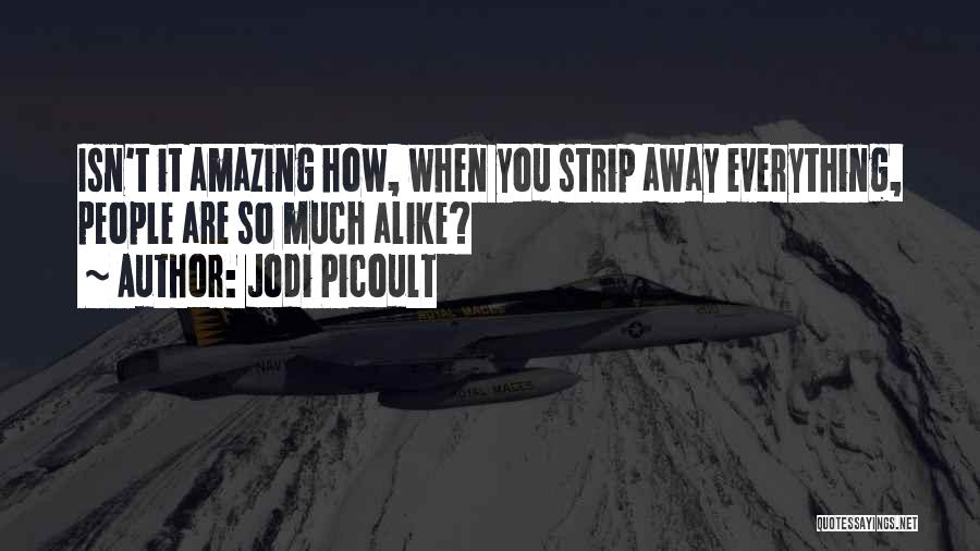 Jodi Picoult Quotes: Isn't It Amazing How, When You Strip Away Everything, People Are So Much Alike?