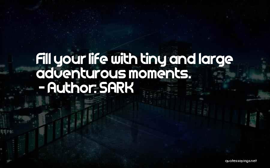 SARK Quotes: Fill Your Life With Tiny And Large Adventurous Moments.