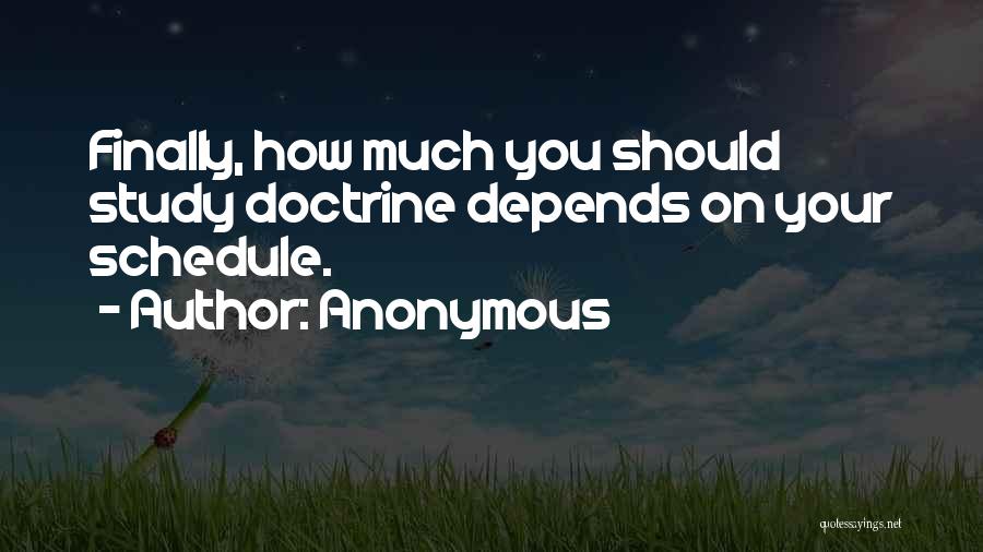 Anonymous Quotes: Finally, How Much You Should Study Doctrine Depends On Your Schedule.