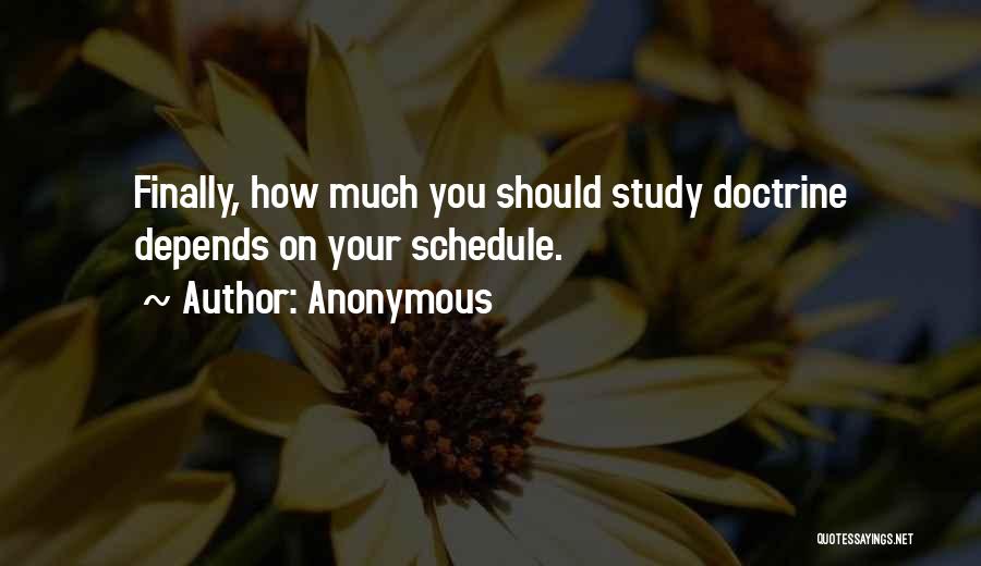 Anonymous Quotes: Finally, How Much You Should Study Doctrine Depends On Your Schedule.