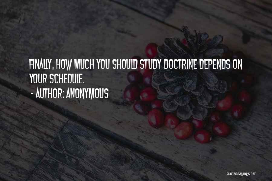 Anonymous Quotes: Finally, How Much You Should Study Doctrine Depends On Your Schedule.