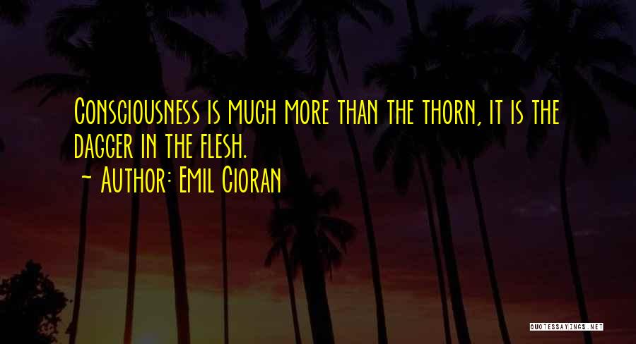 Emil Cioran Quotes: Consciousness Is Much More Than The Thorn, It Is The Dagger In The Flesh.