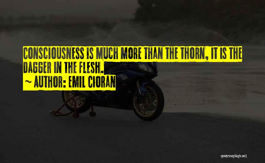 Emil Cioran Quotes: Consciousness Is Much More Than The Thorn, It Is The Dagger In The Flesh.