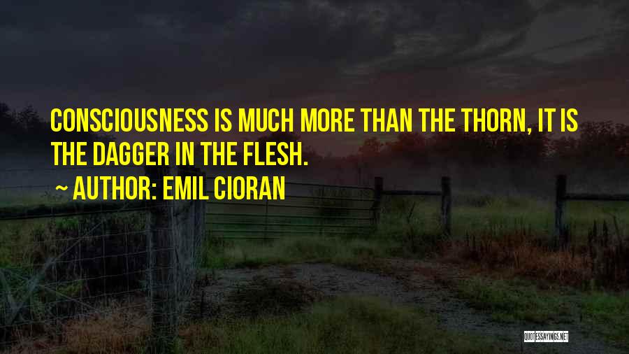 Emil Cioran Quotes: Consciousness Is Much More Than The Thorn, It Is The Dagger In The Flesh.