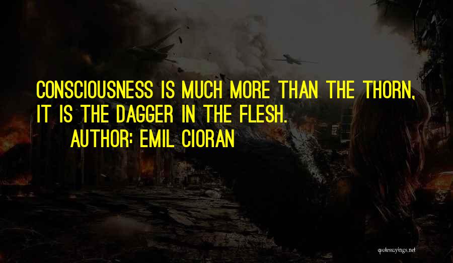 Emil Cioran Quotes: Consciousness Is Much More Than The Thorn, It Is The Dagger In The Flesh.