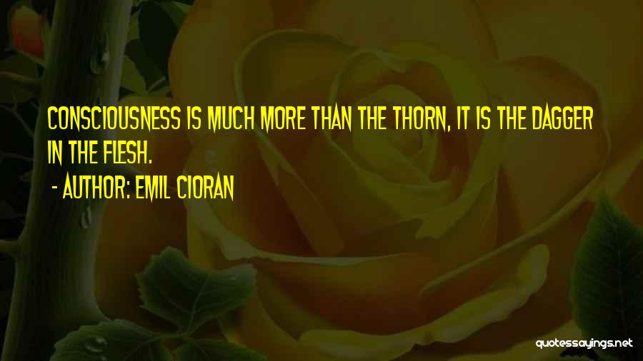 Emil Cioran Quotes: Consciousness Is Much More Than The Thorn, It Is The Dagger In The Flesh.