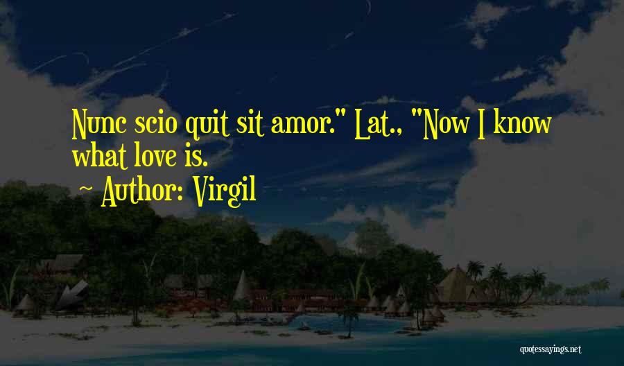 Virgil Quotes: Nunc Scio Quit Sit Amor. Lat., Now I Know What Love Is.