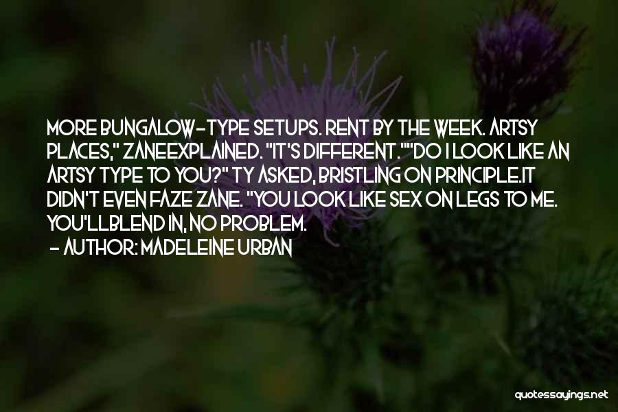 Madeleine Urban Quotes: More Bungalow-type Setups. Rent By The Week. Artsy Places, Zaneexplained. It's Different.do I Look Like An Artsy Type To You?