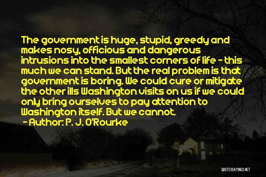 P. J. O'Rourke Quotes: The Government Is Huge, Stupid, Greedy And Makes Nosy, Officious And Dangerous Intrusions Into The Smallest Corners Of Life -