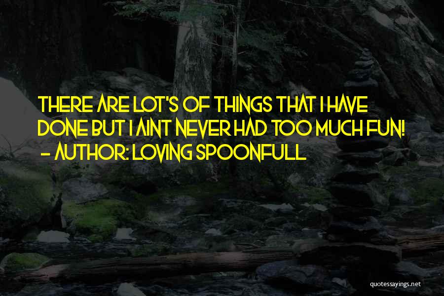 Loving Spoonfull Quotes: There Are Lot's Of Things That I Have Done But I Aint Never Had Too Much Fun!