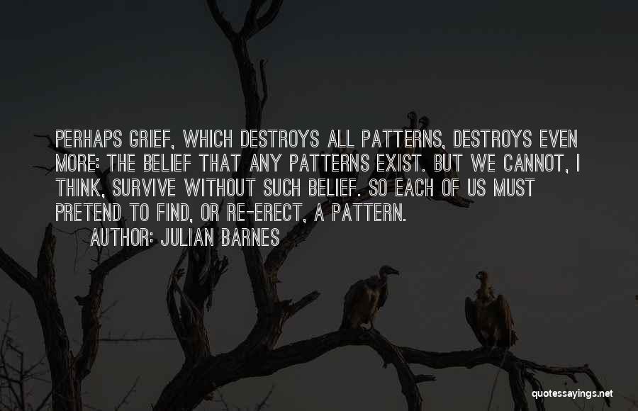 Julian Barnes Quotes: Perhaps Grief, Which Destroys All Patterns, Destroys Even More: The Belief That Any Patterns Exist. But We Cannot, I Think,