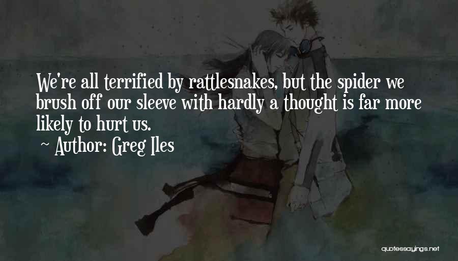 Greg Iles Quotes: We're All Terrified By Rattlesnakes, But The Spider We Brush Off Our Sleeve With Hardly A Thought Is Far More