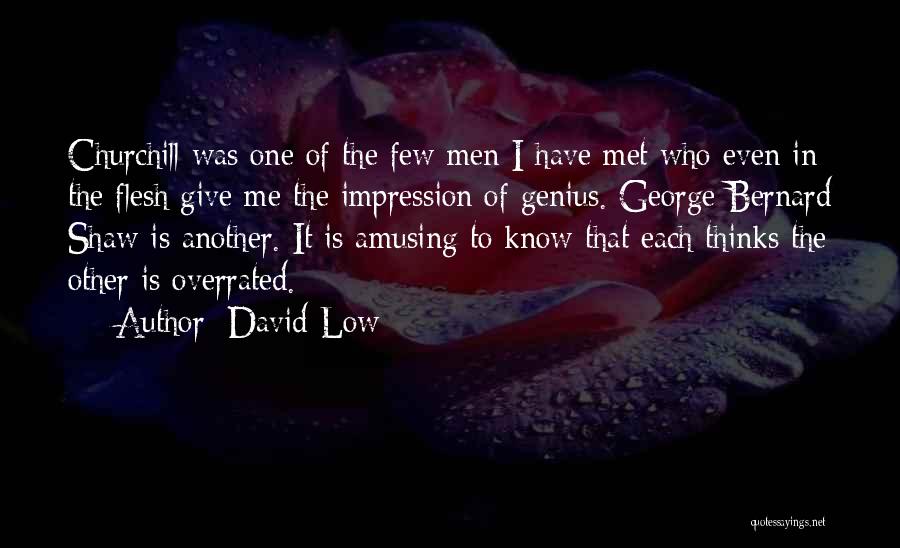 David Low Quotes: Churchill Was One Of The Few Men I Have Met Who Even In The Flesh Give Me The Impression Of