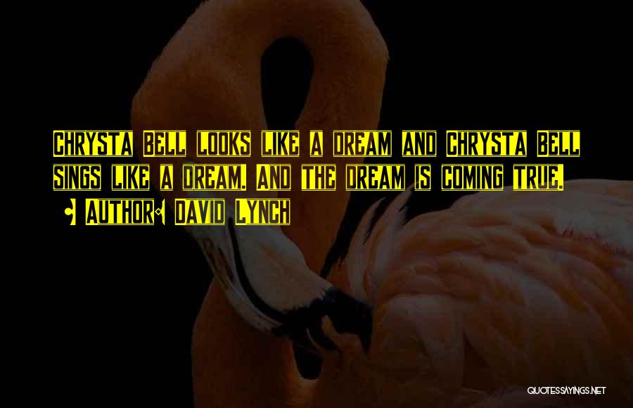 David Lynch Quotes: Chrysta Bell Looks Like A Dream And Chrysta Bell Sings Like A Dream. And The Dream Is Coming True.