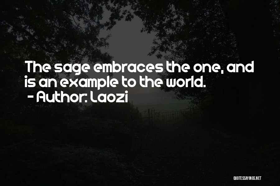 Laozi Quotes: The Sage Embraces The One, And Is An Example To The World.