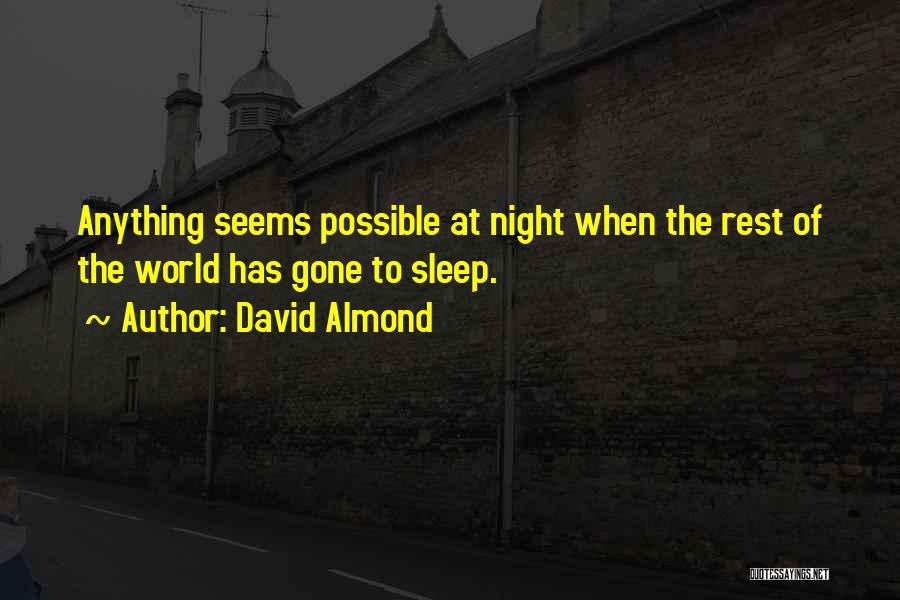 David Almond Quotes: Anything Seems Possible At Night When The Rest Of The World Has Gone To Sleep.