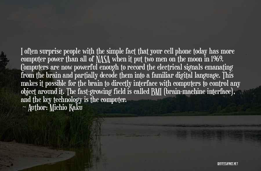 Michio Kaku Quotes: I Often Surprise People With The Simple Fact That Your Cell Phone Today Has More Computer Power Than All Of