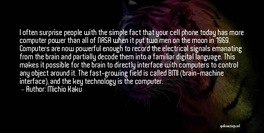 Michio Kaku Quotes: I Often Surprise People With The Simple Fact That Your Cell Phone Today Has More Computer Power Than All Of