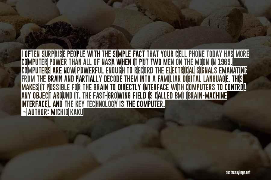 Michio Kaku Quotes: I Often Surprise People With The Simple Fact That Your Cell Phone Today Has More Computer Power Than All Of