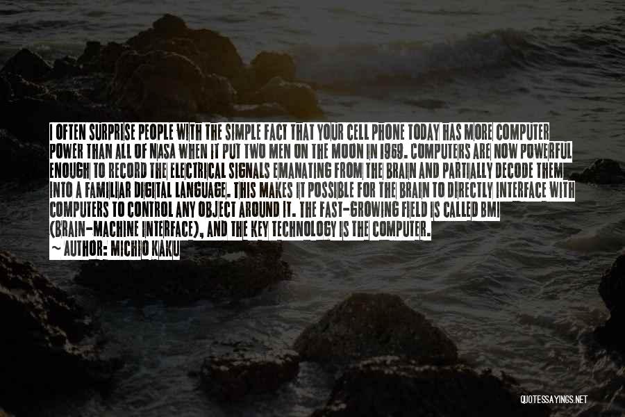 Michio Kaku Quotes: I Often Surprise People With The Simple Fact That Your Cell Phone Today Has More Computer Power Than All Of