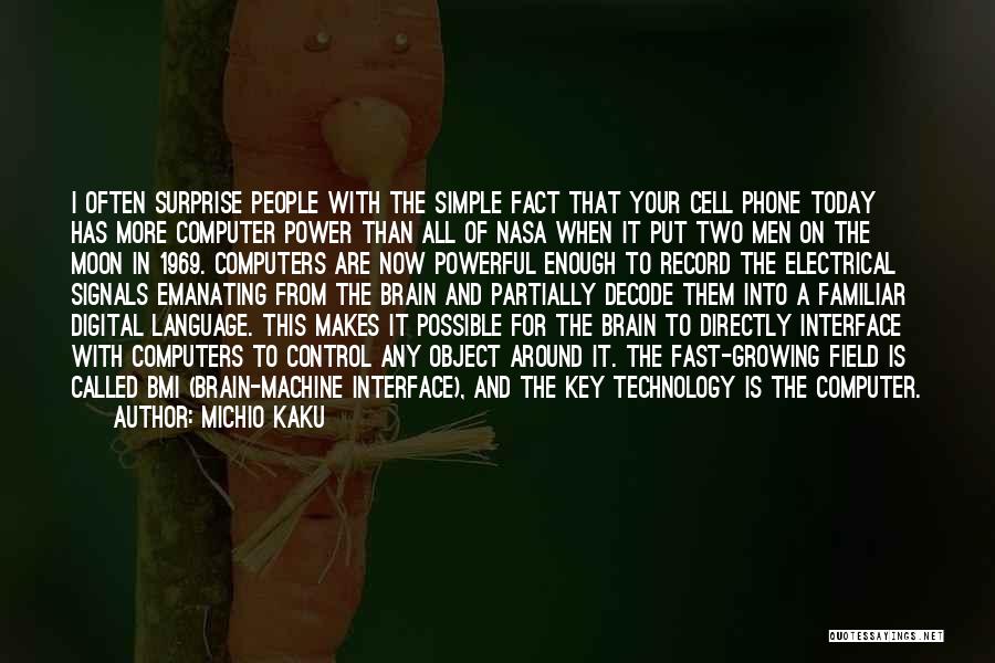 Michio Kaku Quotes: I Often Surprise People With The Simple Fact That Your Cell Phone Today Has More Computer Power Than All Of