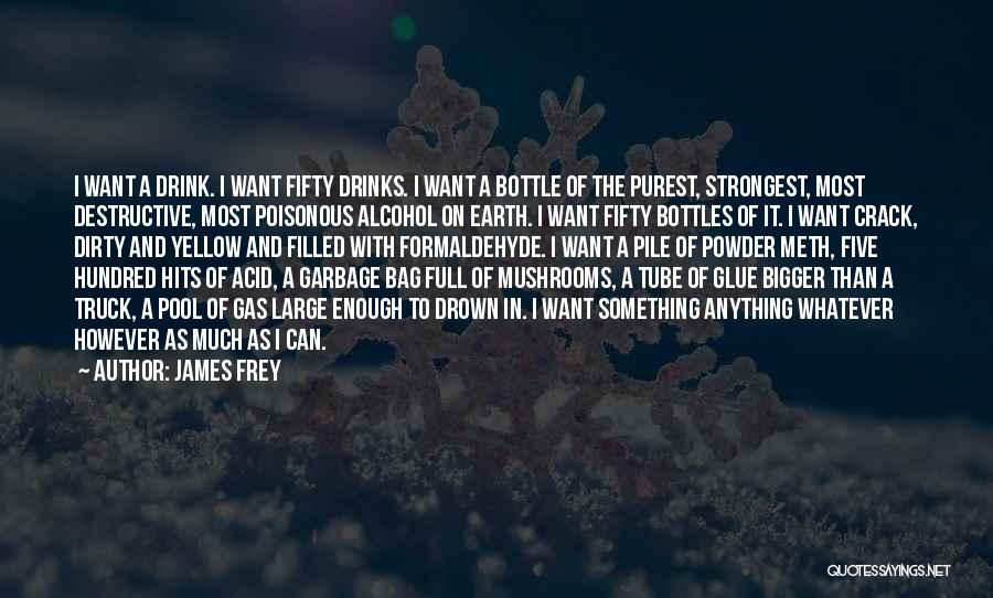 James Frey Quotes: I Want A Drink. I Want Fifty Drinks. I Want A Bottle Of The Purest, Strongest, Most Destructive, Most Poisonous