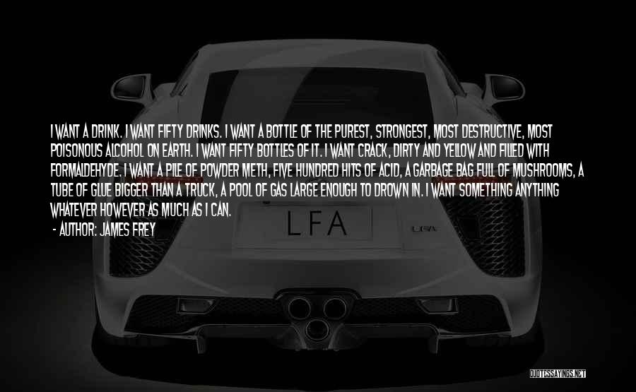 James Frey Quotes: I Want A Drink. I Want Fifty Drinks. I Want A Bottle Of The Purest, Strongest, Most Destructive, Most Poisonous