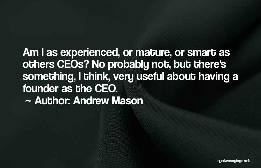 Andrew Mason Quotes: Am I As Experienced, Or Mature, Or Smart As Others Ceos? No Probably Not, But There's Something, I Think, Very