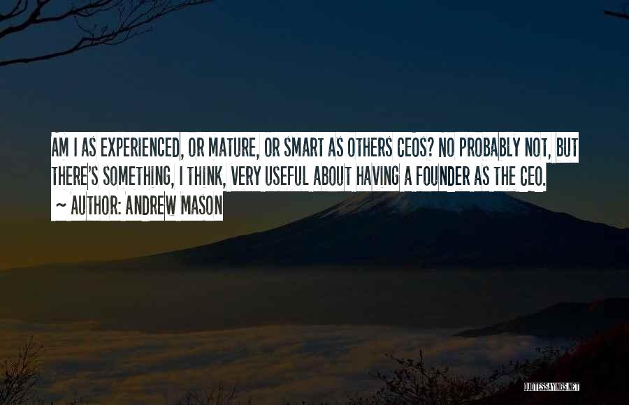 Andrew Mason Quotes: Am I As Experienced, Or Mature, Or Smart As Others Ceos? No Probably Not, But There's Something, I Think, Very