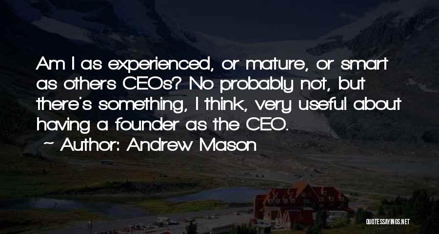 Andrew Mason Quotes: Am I As Experienced, Or Mature, Or Smart As Others Ceos? No Probably Not, But There's Something, I Think, Very