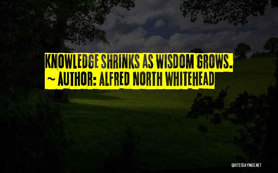 Alfred North Whitehead Quotes: Knowledge Shrinks As Wisdom Grows.