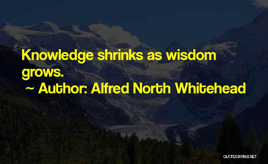 Alfred North Whitehead Quotes: Knowledge Shrinks As Wisdom Grows.