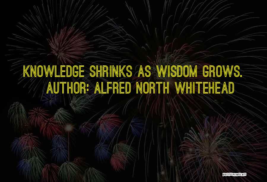 Alfred North Whitehead Quotes: Knowledge Shrinks As Wisdom Grows.