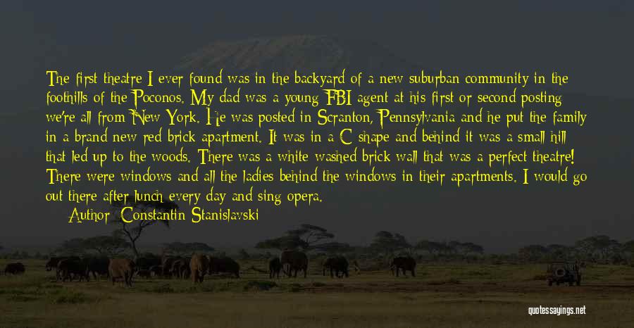 Constantin Stanislavski Quotes: The First Theatre I Ever Found Was In The Backyard Of A New Suburban Community In The Foothills Of The