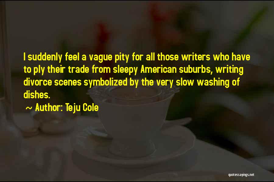 Teju Cole Quotes: I Suddenly Feel A Vague Pity For All Those Writers Who Have To Ply Their Trade From Sleepy American Suburbs,