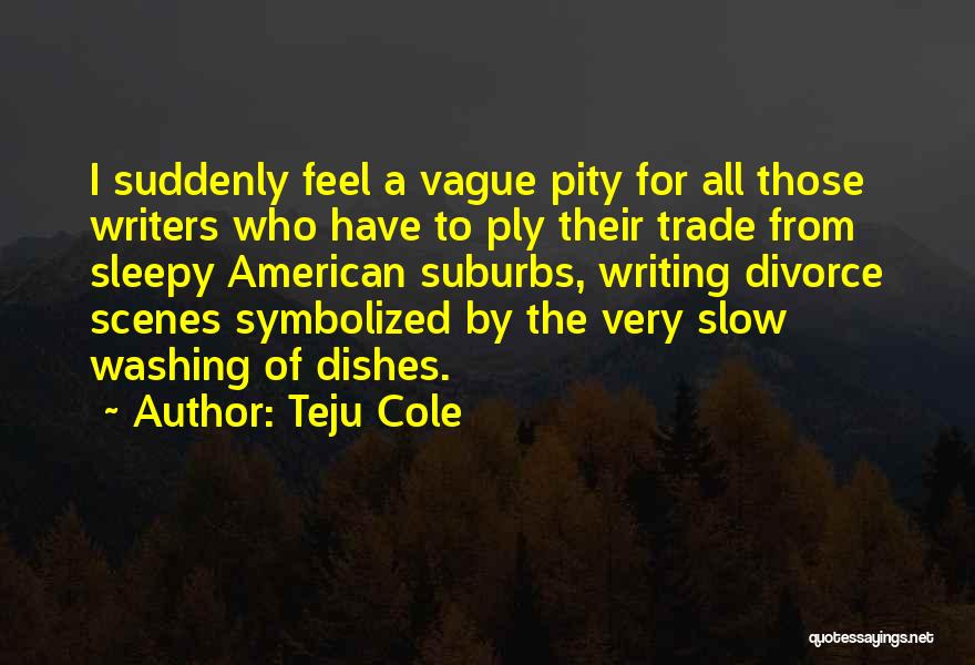 Teju Cole Quotes: I Suddenly Feel A Vague Pity For All Those Writers Who Have To Ply Their Trade From Sleepy American Suburbs,